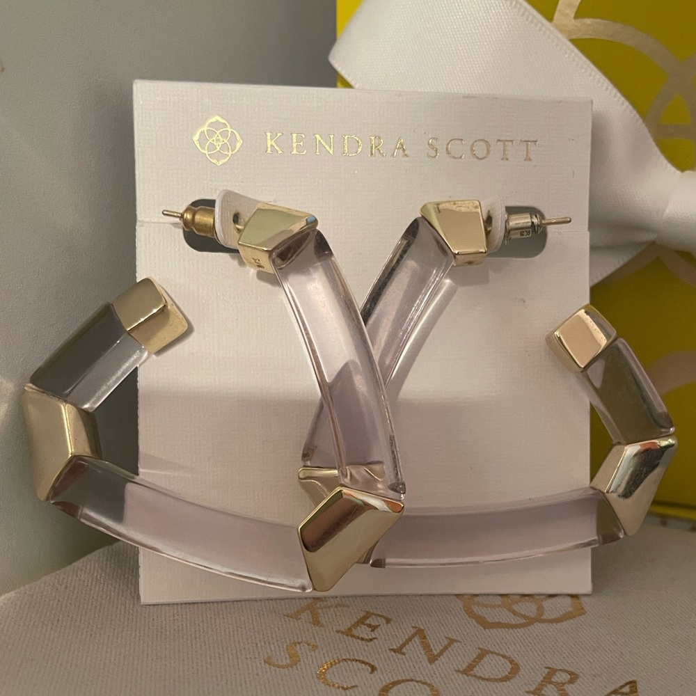 Kendra Scott Arden Gold Statement Hoops in Clear Acetate